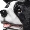 Dog Sculpture with Solar Light for Outdoor Use, Resin Figurine Garden