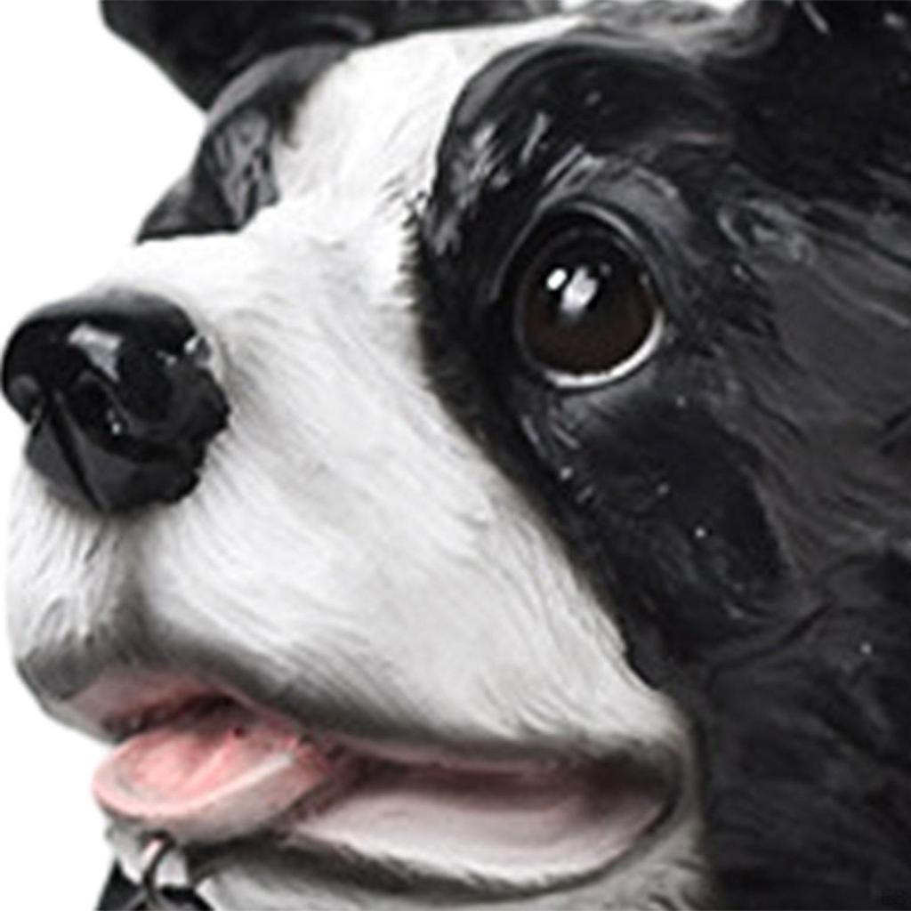 Dog Sculpture with Solar Light for Outdoor Use, Resin Figurine Garden