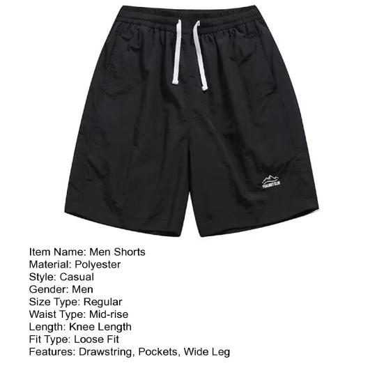 Outdoor Casual Basketball Shorts Elastic Drawstring Pockets Short Color Pants Solid Waist Letter Print Wide Leg Sport Shorts Streetwear