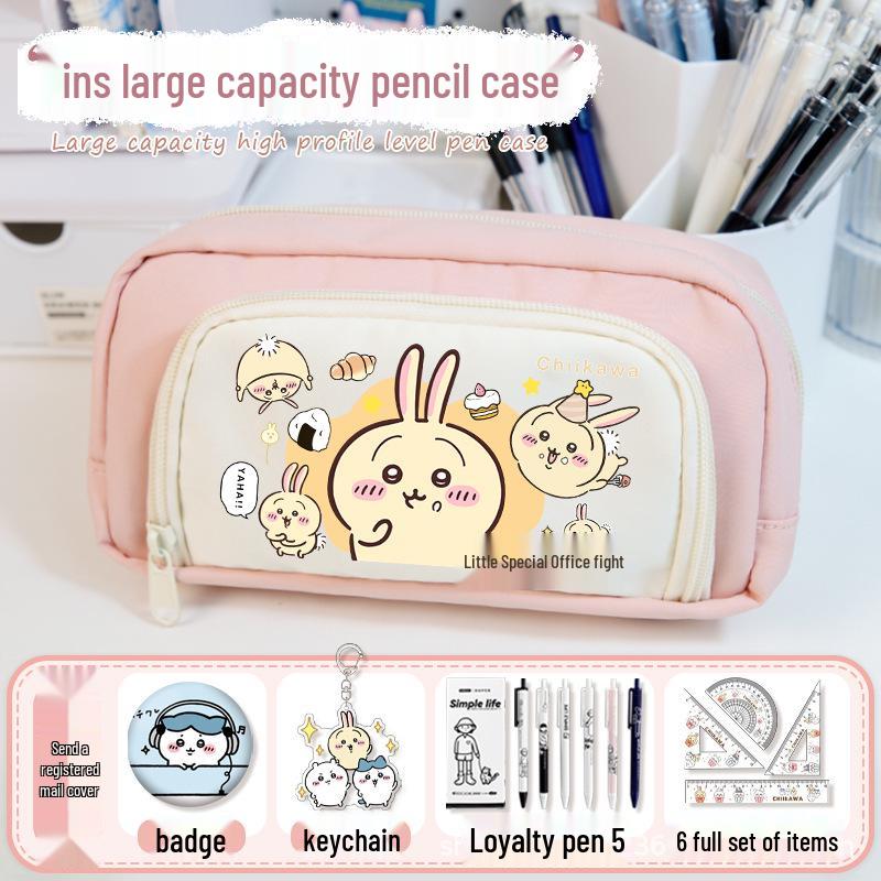 Chiikawa 2025 Torba Ita - Duża Pojemność Podwójna Warstwa Etui na Ołówki Anime dla Dziewcząt.