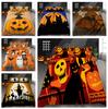 Halloween Home Bedding Set Pumpkin Lamp Pattern Quilt Cover and Pillowcase 2/3 Full Size Washable Comfortable Bedding