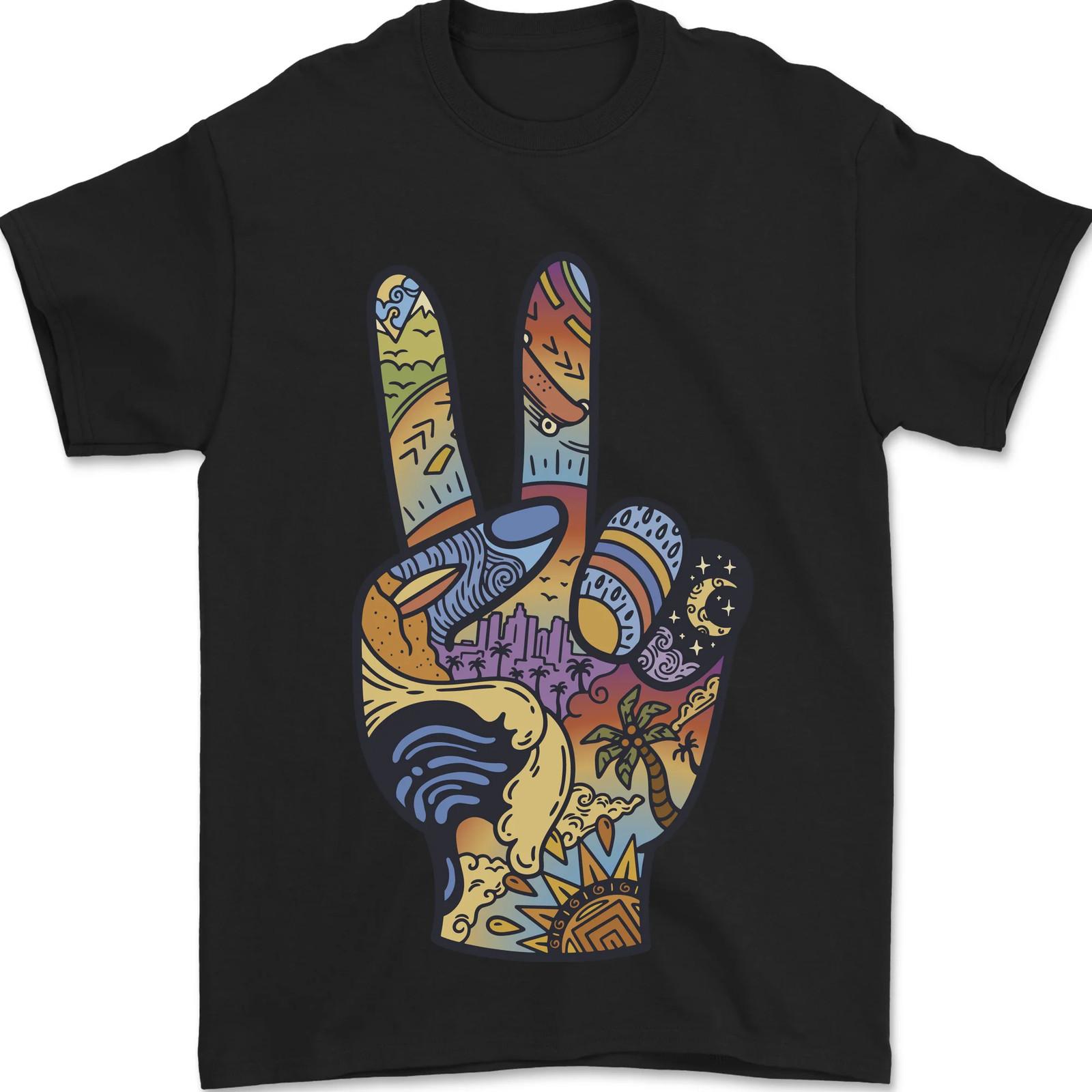 Vacation Peace Gesture Holiday Travel Mens T-Shirt 100% Cotton S разноцветный
