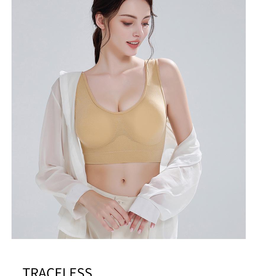 Bezszwowy biustonosz sportowy damski: Bez fiszbin, krzyżowy krój na plecach, idealny do jogi, biegania i fitnessu, dostępny w dużych rozmiarach