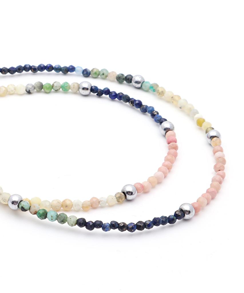 Polalita Multicolor Mini Gemstone Daily Necklace (Plt-Nl-047_Pk)