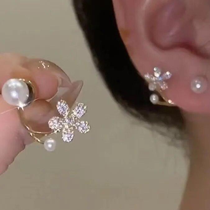 Νέα Πολυτελή Σκουλαρίκια Καρφωτά Ακανόνιστου Αστεριού με Μαργαριτάρια και Κρύσταλλα, Εξαιρετικά Σκουλαρίκια με Ζιργκόν σε Δέσιμο με Νύχια για Γυναίκες, Κοσμήματα Μόδας, Αξεσουάρ για Πάρτι