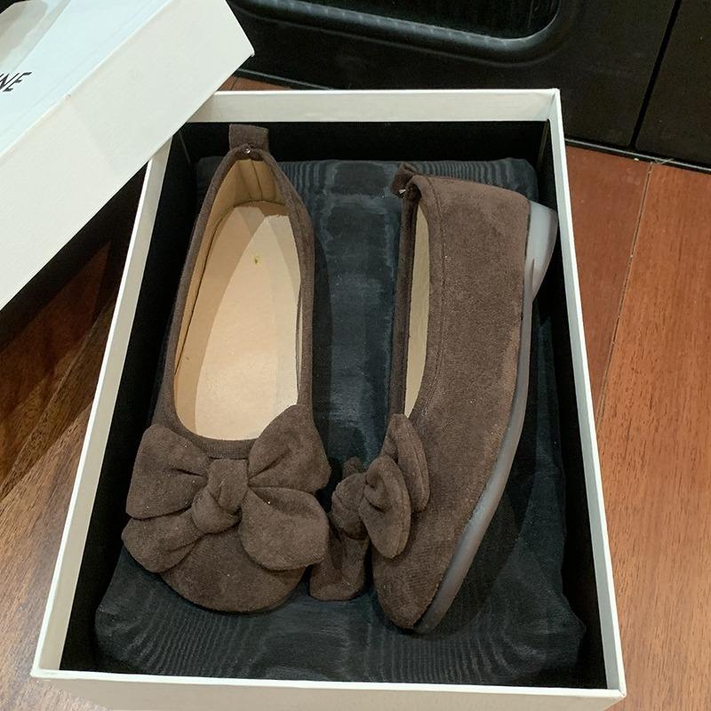 Fashion 2025 Bow Flats Women Shallow Shoes Designer Suede Elegant Shoes Autumn New Trends Fad Casual Sneaker Walking Zapatillas De Mujer