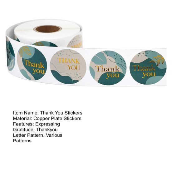 500Pcs/Roll Packaging Stickers Self-adhesive Thankyou Letter Pattern Expressing Gratitude DIY Thank You Label Stickers Gift Wrapping