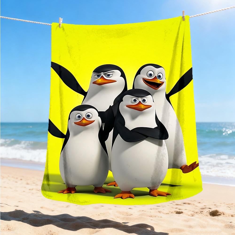1pc Penguins of Madagascar Outdoor Soft Blanket Ultra Plush, Warm, Versatile, and Easy Care for Camping, and