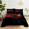 Pink Rose Bed Sheet Sets 3D Print Flowers Bed Flat Sheet for Women Girls King Queen Full Twin Size 2/3pcs Bed Linen Room Decor