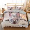 Set Lenjerie Bulldog Animal de Companie Cățel Câine Husă de Plapumă Desene Animate Animal Imprimat Husă Plapumă King Queen 2/3 piese Poliester Husă Plapumă