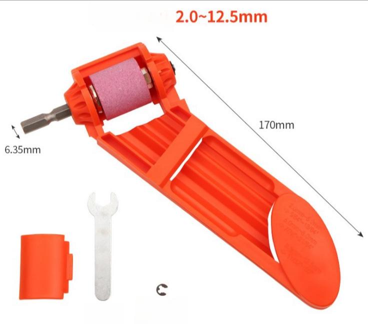 1Set Portable 2.0-12.5mm Drill Bit Sharpener Twist Drill Bit Sharpening Machine Corundum Grinding Wheel Tools