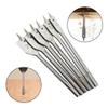 6pc Natural Color Three Pointed Flat Drill Hexagonal Handle Woodworking Hole Opener Wooden Board Drilling Bit Tool Collection