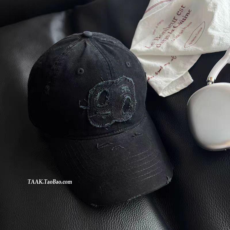 Fashion Hat Korean trendy brand ripped cap children American retro street deepening big head circumference showing face small baseball cap