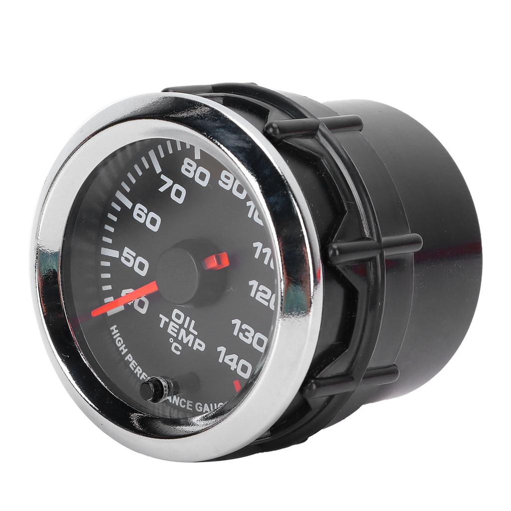 Öltemperaturanzeige 52mm 2,0 Zoll 40‑140 Celsius Anzeige 7 Farben Hintergrundbeleuchtung Schwarzes Zifferblatt für 12V Autos