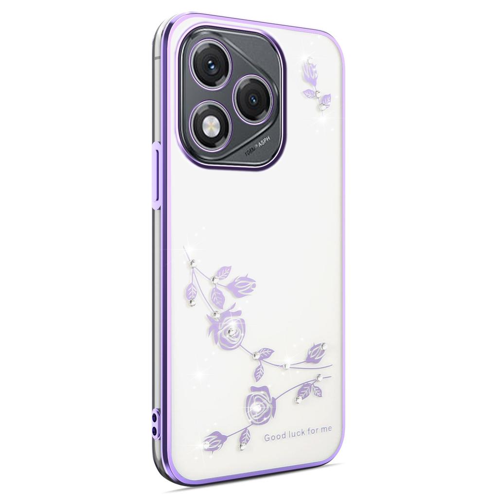 KADEM Für Honor 400 Lite 5G Hülle Blume Strass Dekor Galvanisiertes TPU Handyhülle