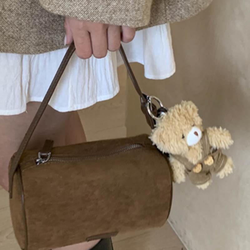 Retro Wildleder Einfache Achseltasche Knödel-Tasche Handheld Kleine Quadratische Tasche Pendeln Ein-Schulter Crossbody-Tasche