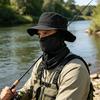 Cappello da Pesca in Seta di Ghiaccio, Cappello da Sole in Tessuto Traspirante ad Asciugatura Rapida con Ampia Visiera, Protezione Facciale Rimovibile, Vestibilità Regolabile, Cappello Parasole per Esterno