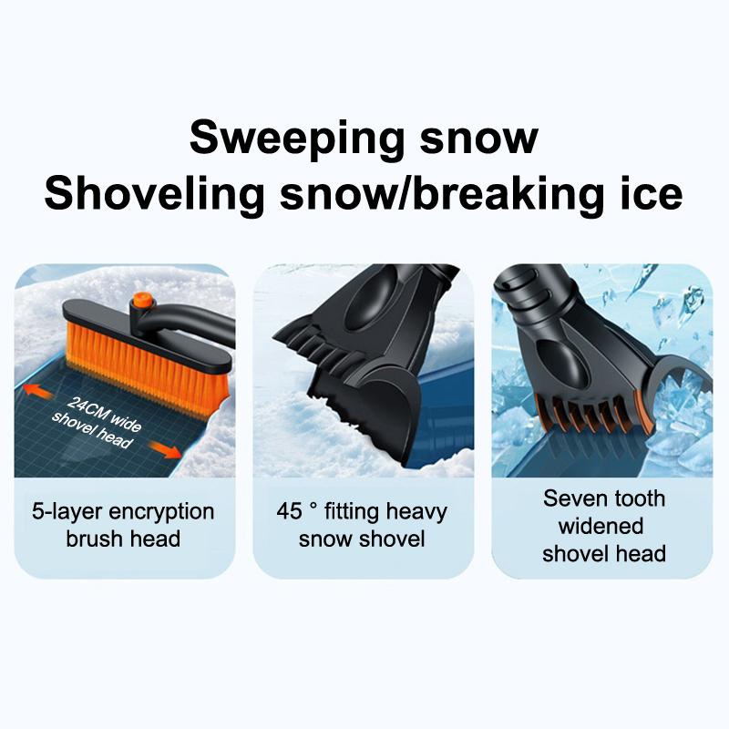 3-in-1 Auto Eisentfernungsbürste Schaufel Einziehbar Abnehmbar Winter Schneeschaufel Eisentfernungsschaber Auto Windschutzscheibenreinigungswerkzeug
