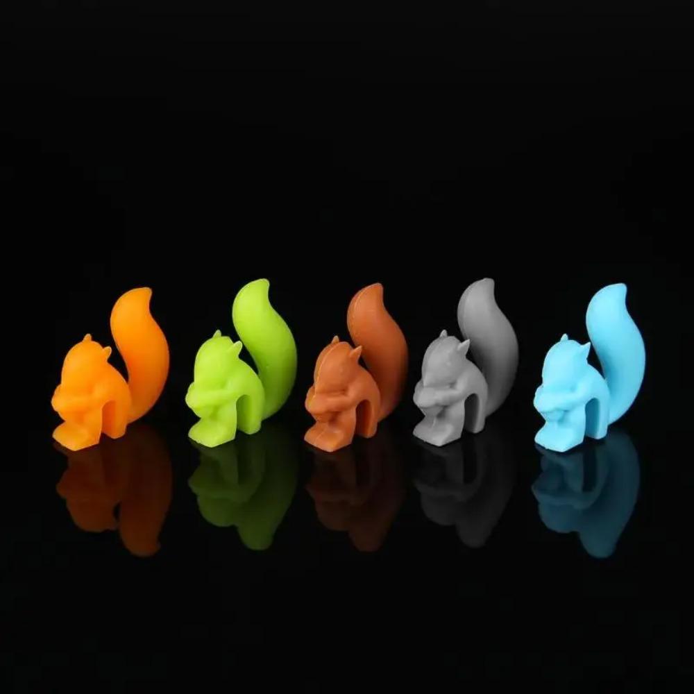 5pcs Silicone Squirrel Shaped Tea Bag Holder Candy Color Tea Bag Clip  Afternoon Tea