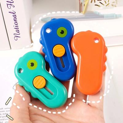1 Stück Kawaii Mini-Taschenmesser mit Dinosaurier-Motiv, Universalmesser, Express-Box-Messer, Papierschneider, Bastel- und Verpackungsmesser, nachfüllbare Klinge, Schreibwaren
