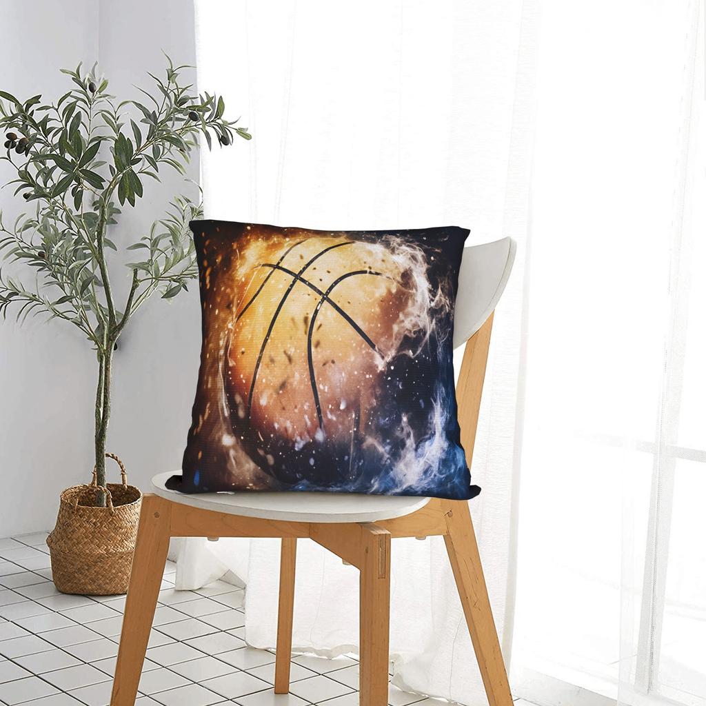 Basketball Pillowcase Polyester Cushion Cover Gift Sports Ball Games Pillow Case Cover Home Square 40*40cm
