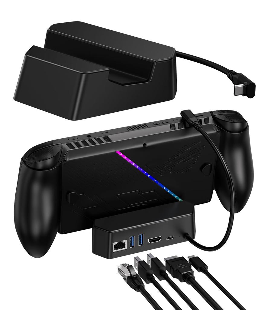 Antank S5-B Docking Station for ROG Xbox Ally/ROG Xbox Ally X - TV Dock Replacement, 4K@144Hz HDMI Output, Gigabit LAN, 2 x USB-A, 100W USB-C Charging