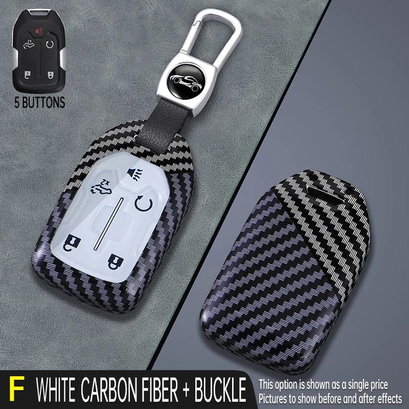 

Carbon Fiber Car Key Cover Case Shell For Gmc Yukon Xl Sierra Terrain Acadia For Chevrolet Tahoe
