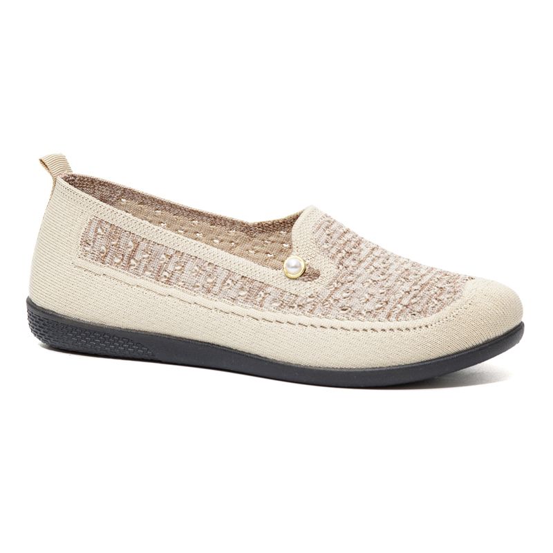 Płaskie buty z okrągłym noskiem dla kobiet Wygodne, dzianinowe płaskie buty Casualowe wsuwane płytkie buty Biurowe buty żeglarskie Plus Size