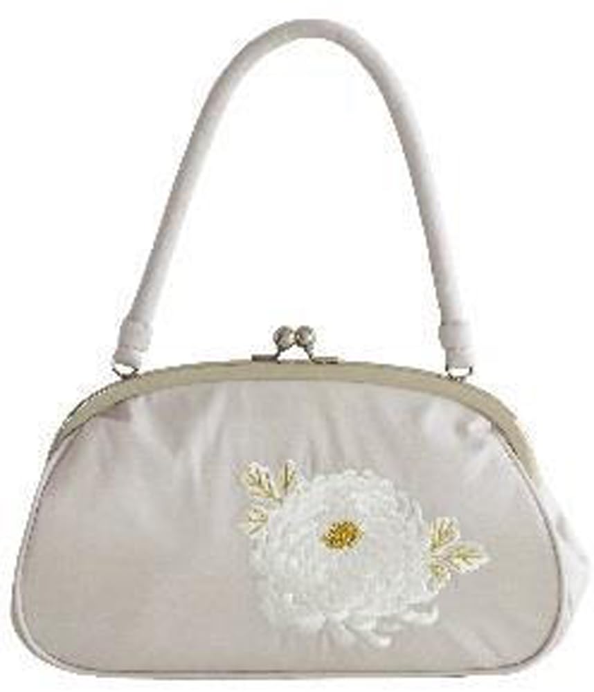 Ando Tachibana Chrysanthemum Embroidered Bag SBA-1 Women's Off-Gray