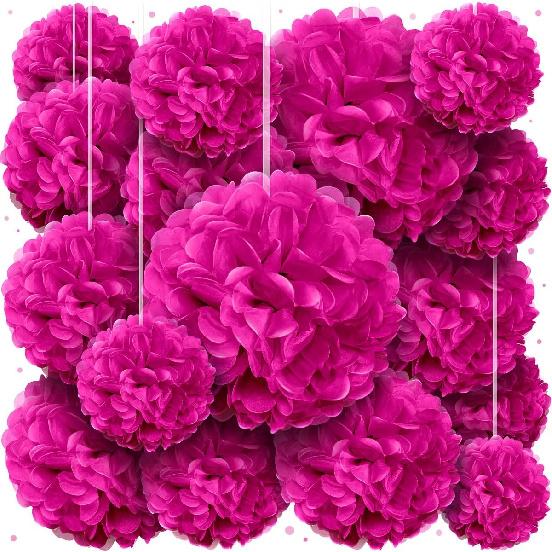 Tissue Paper Pom Poms - Large Tissue Paper Flowers for Fiesta Parties, Baby Shower Decorations, Flower Birthday Decorations and More - Colorful Party