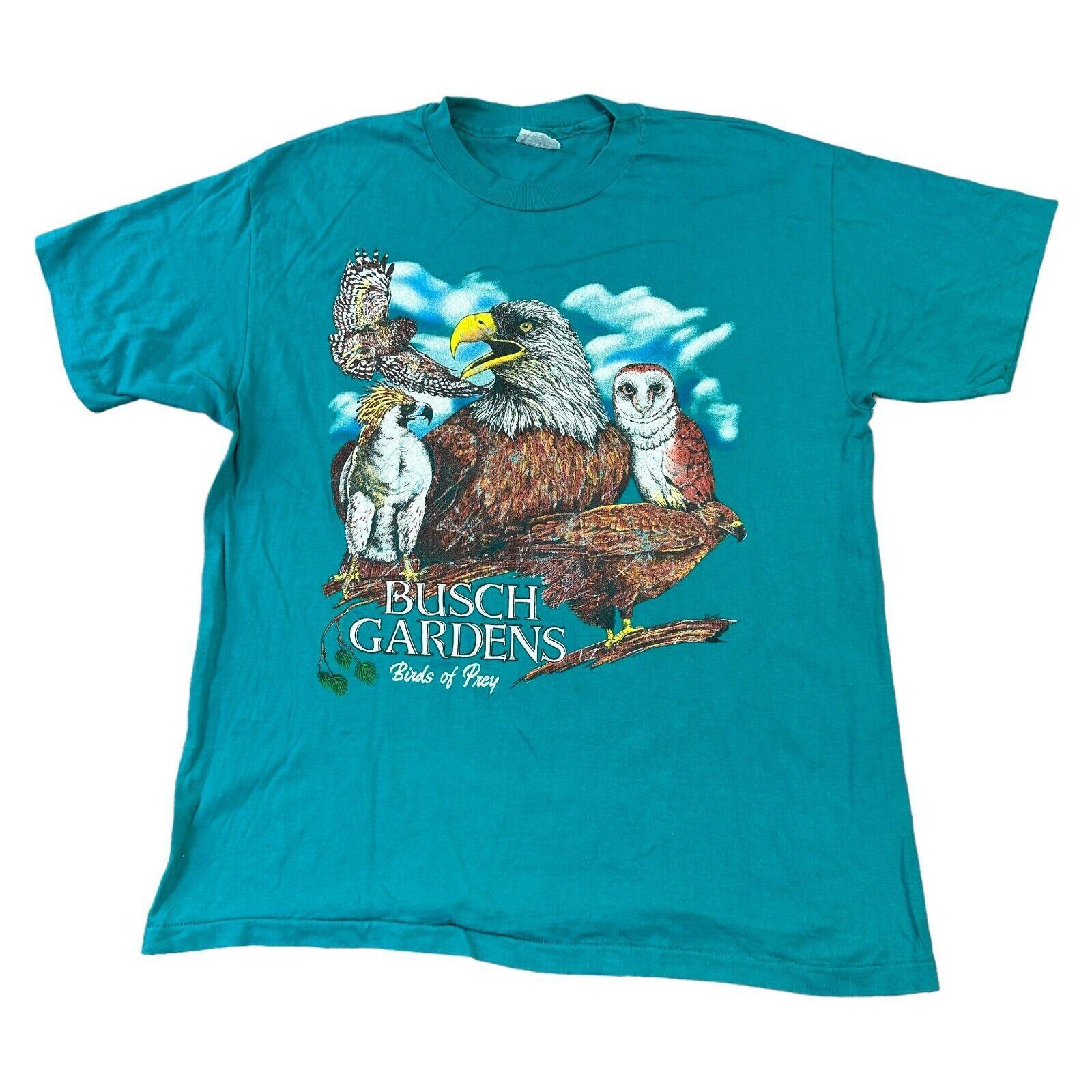 Vintage Wild Life Single Stitch T-Shirt Mens Womens Tees Top Birds Of Prey Eagle 90s USA Mens M