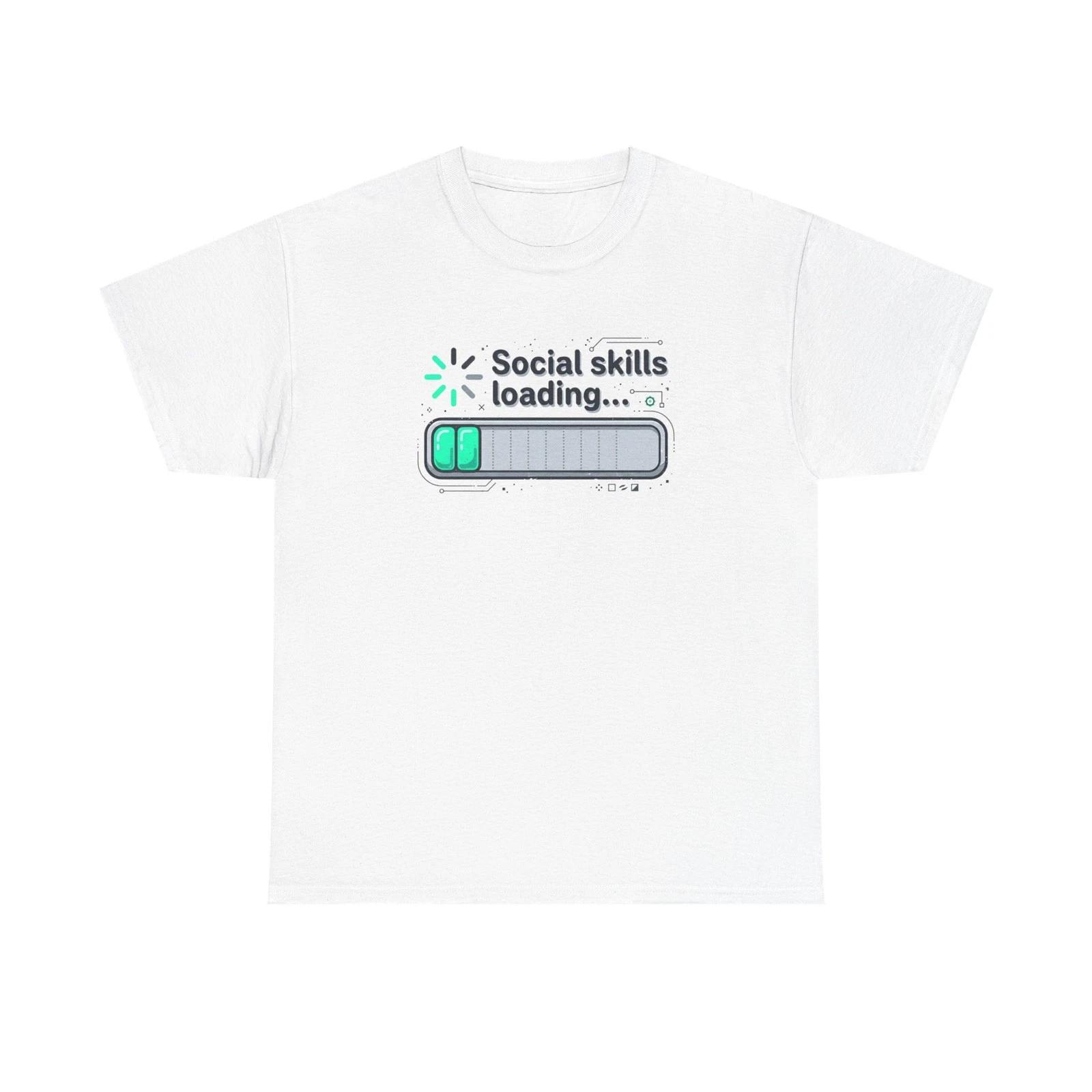 Social Skills Loading progress bar T shirt | Funny Introvert Tee 2XL