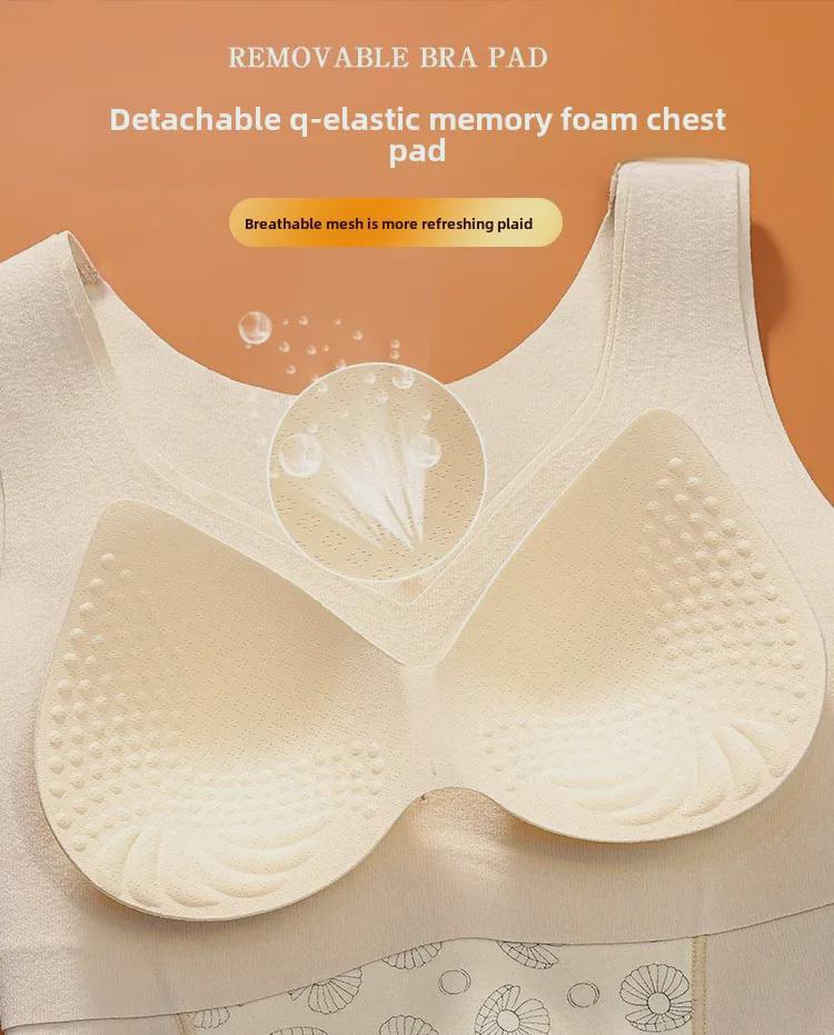 2023 Women's Autumn/Winter Seamless Warm Vest with Built-in Chest Pad, Velvet Heating, and Body Shaping Wool Bottoming Shirt