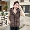 Vest hooded down cotton jacket vest women's winter new large size women's clothing loose season coat puff white