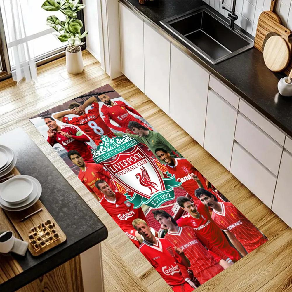 Liverpool Football Club Kitchen Floor Mat Long Strip Mat Antislip Machine Washable Suitable For Bathrooms Laundries Home Decoration Carpets