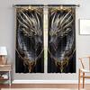 2pcs 3D Domineering Black Dragonn Printed Curtain for Home Decor - Rod Pocket Window Treatment for Bedroom   Office   Kitchen