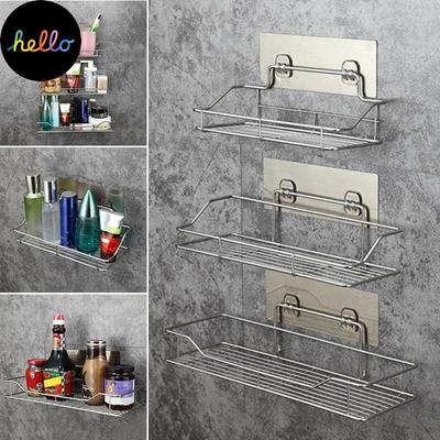 PDTO Stainless Steel Non Rust Bathroom Shower Shelf Suction Storage Basket Caddy Tidy