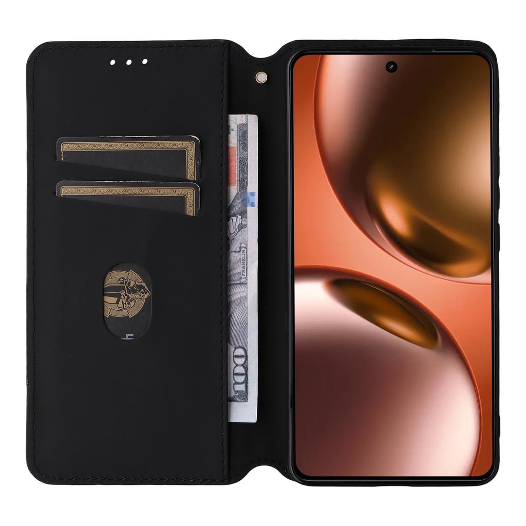 For Realme GT 7 5G Case Wallet Rhombus Imprinted Leather Phone Cover