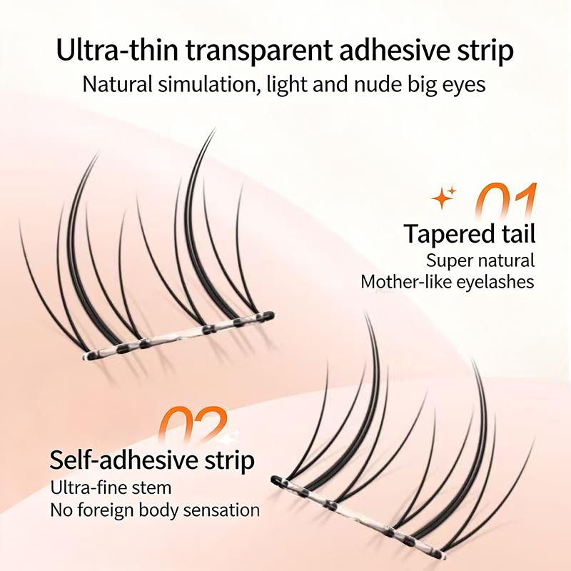 False Eyelashes Self-adhesive Black 11-13mm Reusable DIY Extensions for Fuller Lash Look at Home