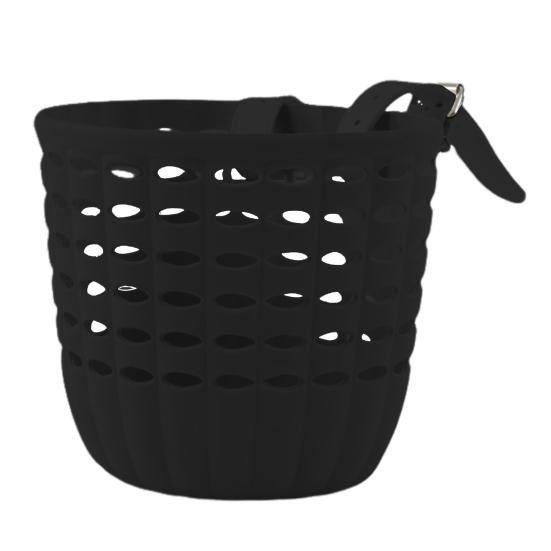 

Детская передняя корзина для велосипеда, ящик для хранения, большая вместимость, прочная несущая универсальная простая в установке велосипедная корзина с регулируемыми ремнями чёрный