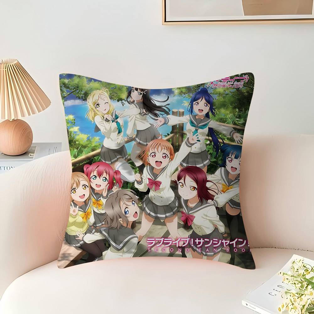 Anime L-Love Live S-Sunshine Cushion Cover Car Throw Pillow Case For Sofa Car Christmas Gift 40x40cm 45x45cm
