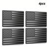 4PCS Autocollant Emblème Drapeau Américain USA Noir Mat Décalcomanie 3D pour Voiture Autocollants pour Camions 5" X 3" Voiture Moto
