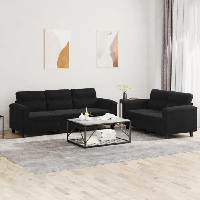 VidaXL Sofa Set with 2 Pcs Cushions, Sofas with Armrests and Backrest, Furniture Set, Living Room Furniture, 3202341