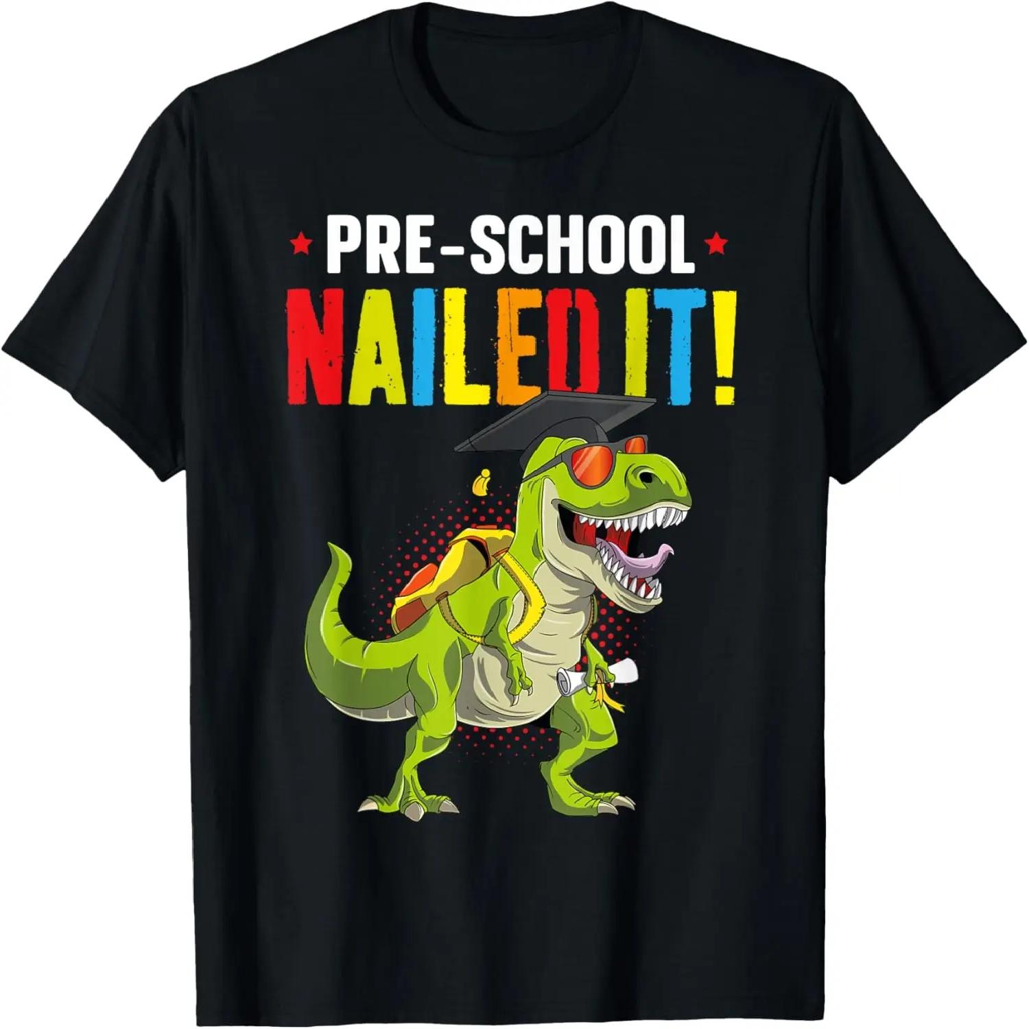 Kid T Rex PreSchool Nailed It Pre K Graduation Class Of 2024 T-Shirt S чёрный