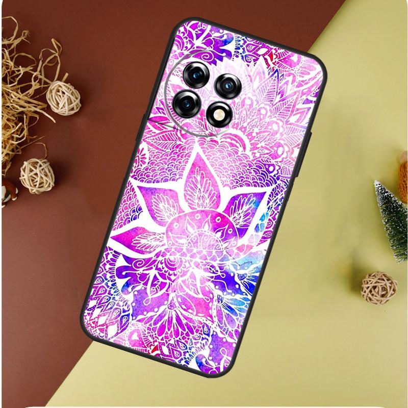 Indian Floral Henna Mandala For OnePlus Nord CE 4 3 2 Lite N20 N30 9 10 Pro 8T 9RT 10T 10R 13R 12R 11 12 13 Phone Case
