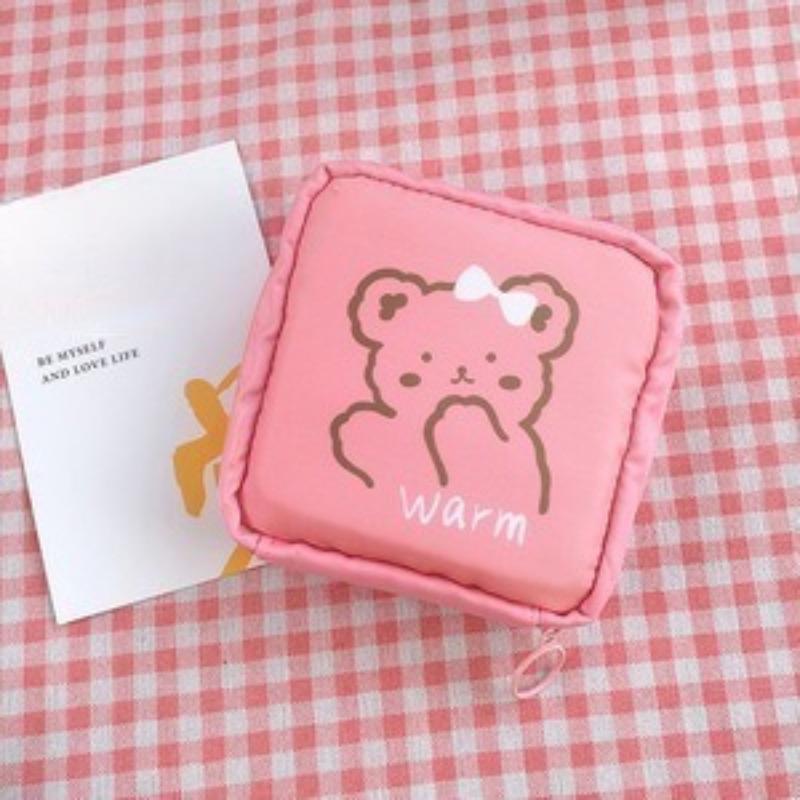 Sanitary Cotton Bag, Menstrual Pad Storage Bag, Korean Version, Instagram Style, Cute, Cartoon, Girl, Large Capacity, Caring Storage Bag