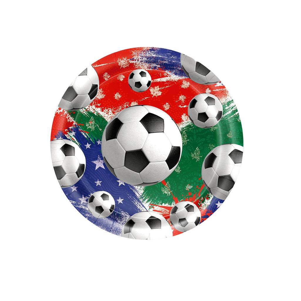 Themed Party Tableware, Football Flag Paper Tray, Paper Cup, Tissue Tablecloth, Decoration