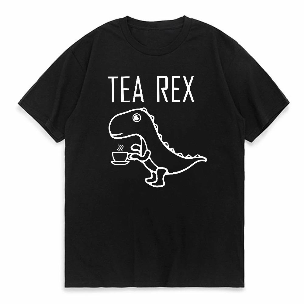 Tearex Dinosaur Printed Tshirt Fun Quirky Style Soft Breathable Round Neck Short Sleeve Tee Unisex Summer Casual Clothing Tee