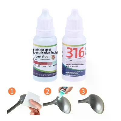 1/3/5 Stück 15ml Testlösung Analyse von Reagenzien zur Identifizierung von Mangan-Medikamenten Test 304/316 Edelstahl