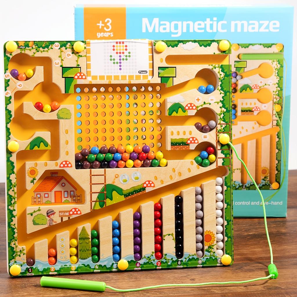 Fun Magnetic Maze Toy Color Sorting Focus Training and Brain Development Game for Kids